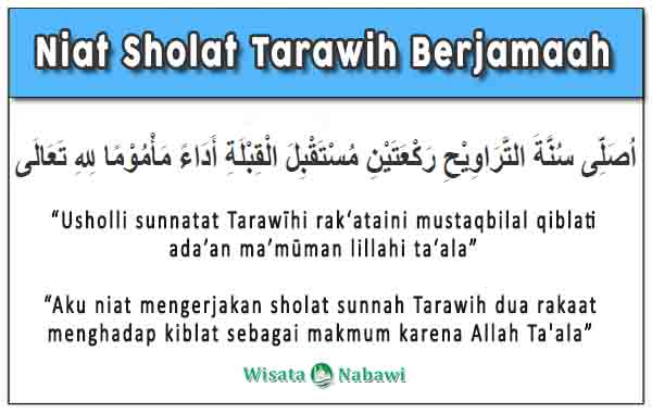 Niat sholat tarawih sebagai makmum