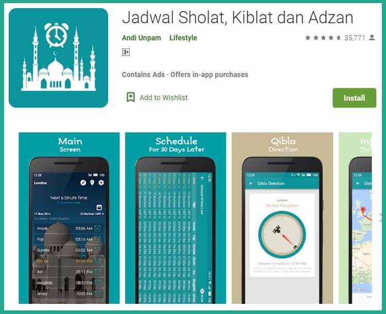 Jadwal Sholat, Kiblat Aplikasi Adzan Otomatis Dan Jadwal Sholat